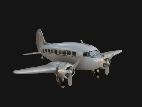 Vintage Airliner Plane Model Design 3 - 3D Print Model Modèles 3D en vedette