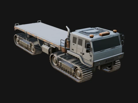 Tracked Flatbed Carrier Model Design 1 - 3D Print Model 3D Print Model