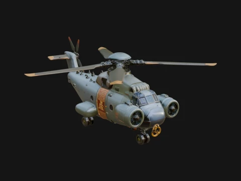 Military Helicopter Model Design 2 - 3D Print Model 3D Print Model
