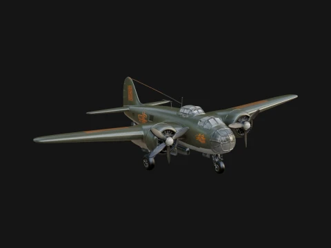 Vintage Bomber Plane Model Design 4 - 3D Print Model 3D Print Model