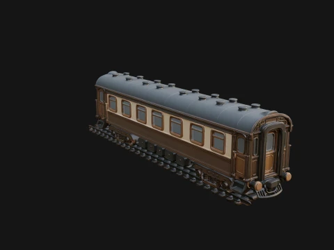 Passenger Train Car Model Design 4 - 3D Print Model 3D Print Model