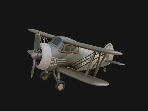 Vintage Biplane Model Design 6 - 3D Print Model 3D Print Model