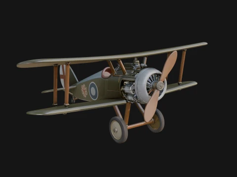 Vintage Biplane Model Design 7 - 3D Print Model 3D Druckmodell
