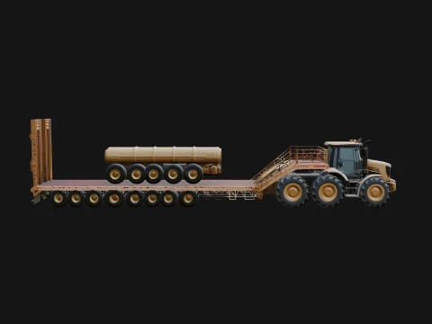 Heavy Haul Trailer Model Design 2 - 3D Print Model 3D Druckmodell