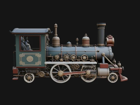 Steam Locomotive Model Design 4 - 3D Print Model 3D Print Model