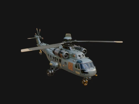 Military Helicopter Model Design 4 - 3D Print Model 3D printmodel