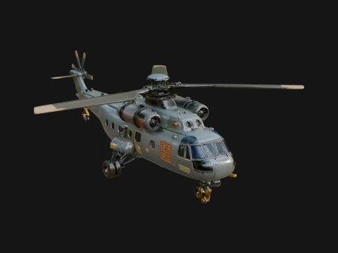 Military Helicopter Model Design 4 - 3D Print Model 3D Print Model