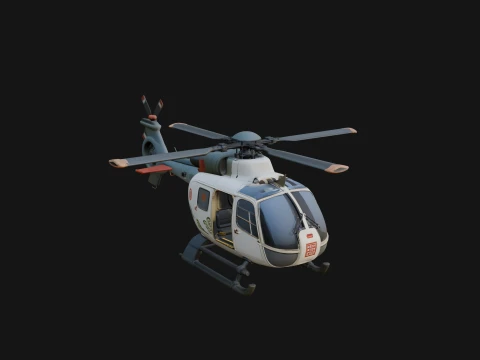 Civil Helicopter Model Design 6 - 3D Print Model Modelo de impresión 3D