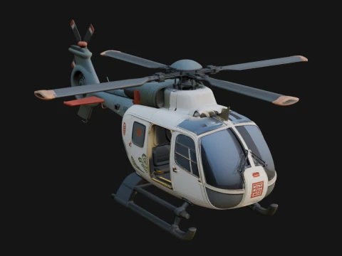 Civil Helicopter Model Design 6 - 3D Print Model 3D Print Model