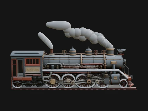 Steam Locomotive Model Design 5 - 3D Print Model 3D Принт Модель