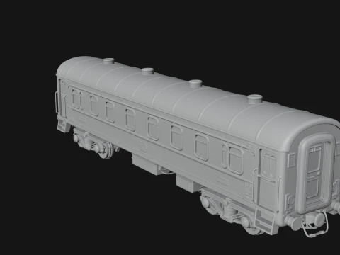 Passenger Train Car Model Design 6 - 3D Print Model 3D Print Model