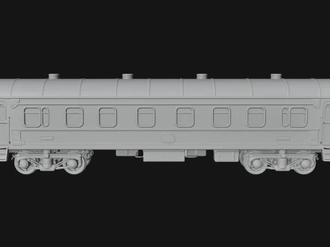 Passenger Train Car Model Design 6 - 3D Print Model 3D Print Model