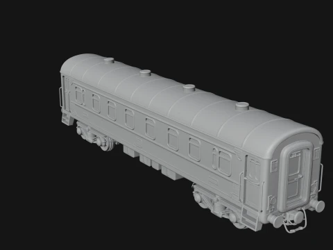 Passenger Train Car Model Design 6 - 3D Print Model 3D Print Model