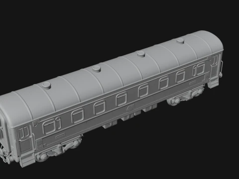 Passenger Train Car Model Design 6 - 3D Print Model 3D Print Model
