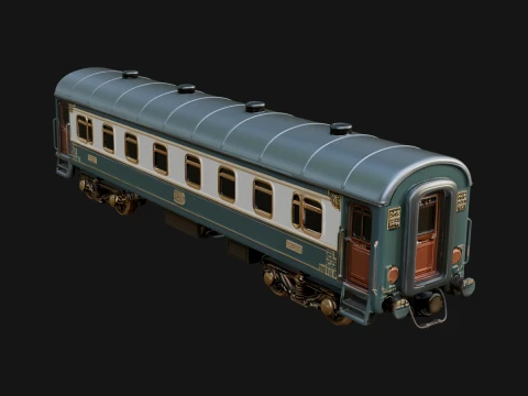 Passenger Train Car Model Design 6 - 3D Print Model 3D Print Model