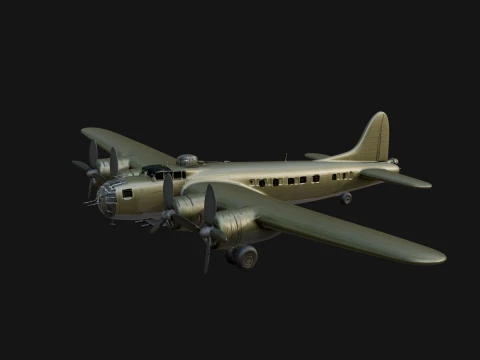 Vintage Bomber Plane Model Design 5 - 3D Print Model 3D Print Model