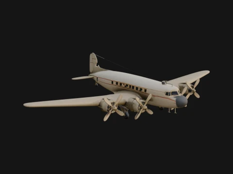 Vintage Airliner Plane Model Design 4 - 3D Print Model 3D Print Model