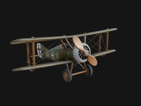 Vintage Biplane Model Design 10 - 3D Print Model 3D Druckmodell