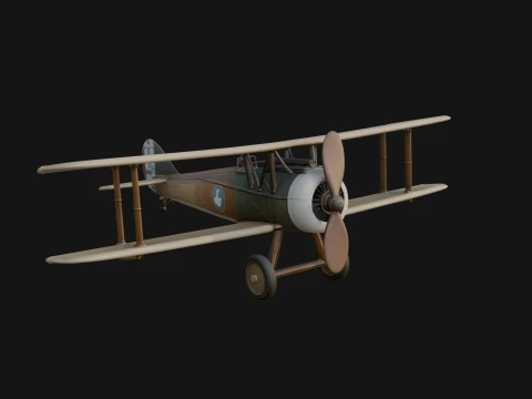 Vintage Biplane Model Design 11 - 3D Print Model 3D Druckmodell