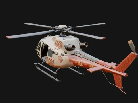 Rescue Helicopter Model Design 7 - 3D Print Model 3D Print Model