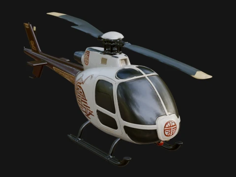 Civil Helicopter Model Design 7 - 3D Print Model 3D Print Model