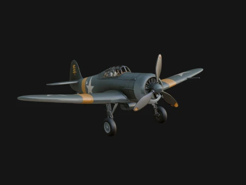 Vintage Fighter Plane Model Design 5 - 3D Print Model 3D Print Model