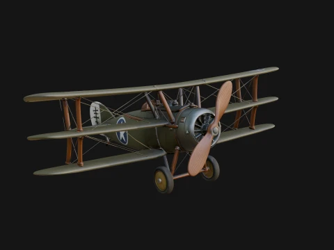 Vintage Biplane Model Design 13 - 3D Print Model 3Dプリントモデル