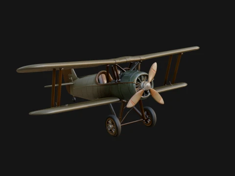 Vintage Biplane Model Design 15 - 3D Print Model Modelo de Impressão 3D