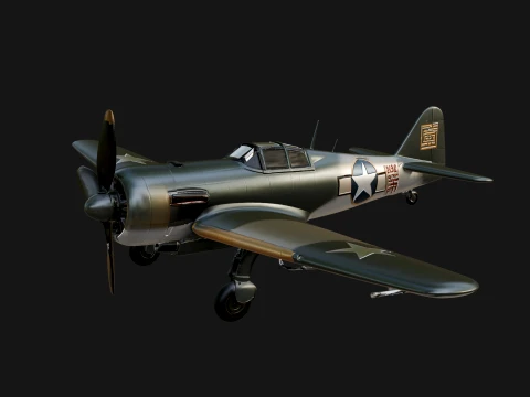 Vintage Fighter Plane Model Design 6 - 3D Print Model 3D Print Model