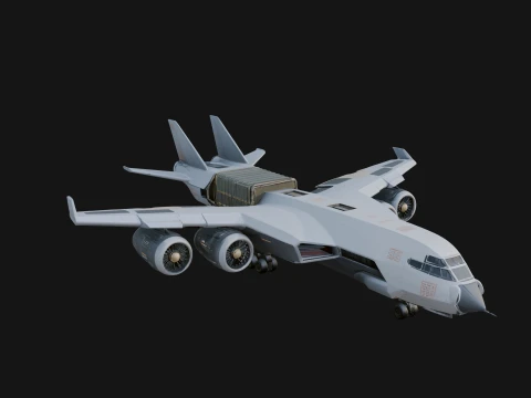 Sci Fi Transport Plane Model Design 1 - 3D Print Model 3D Print Model
