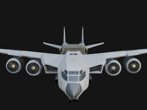 Sci Fi Transport Plane Model Design 1 - 3D Print Model 3D Print Model