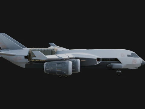 Sci Fi Transport Plane Model Design 1 - 3D Print Model 3D Print Model