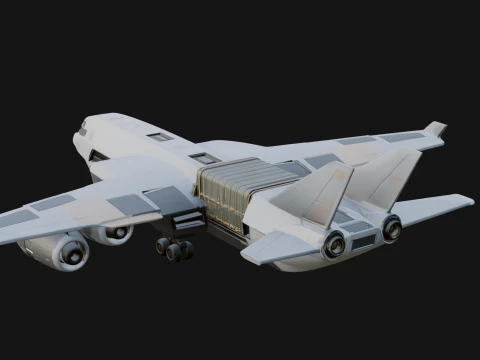 Sci Fi Transport Plane Model Design 1 - 3D Print Model 3D Print Model