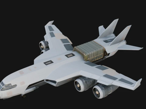 Sci Fi Transport Plane Model Design 1 - 3D Print Model 3D Print Model