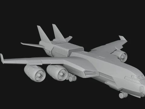 Sci Fi Transport Plane Model Design 1 - 3D Print Model 3D Print Model