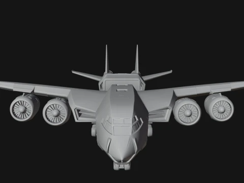 Sci Fi Transport Plane Model Design 1 - 3D Print Model 3D Print Model