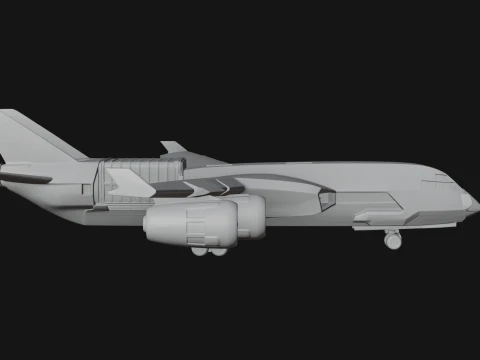 Sci Fi Transport Plane Model Design 1 - 3D Print Model 3D Print Model
