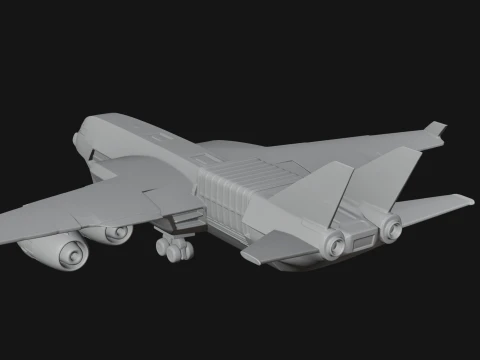 Sci Fi Transport Plane Model Design 1 - 3D Print Model 3D Print Model