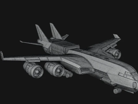Sci Fi Transport Plane Model Design 1 - 3D Print Model 3D Print Model