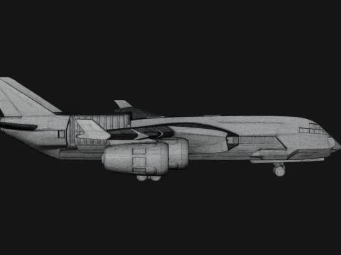 Sci Fi Transport Plane Model Design 1 - 3D Print Model 3D Print Model