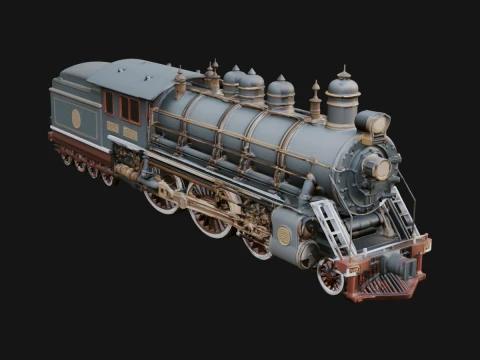 Steam Locomotive Model Design 7 - 3D Print Model 3D Принт Модель