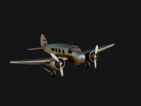 Vintage Airliner Plane Model Design 6 - 3D Print Model 3D Принт Модель