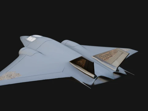 Stealth Bomber Plane Model Design 5 - 3D Print Model 3D Print Model