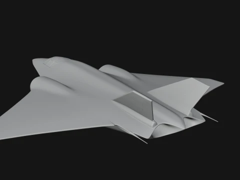 Stealth Bomber Plane Model Design 5 - 3D Print Model 3D Print Model