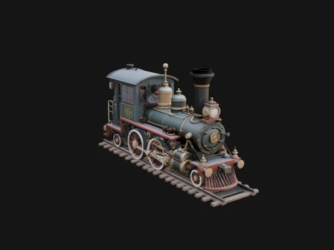 Steam Locomotive Model Design 9 - 3D Print Model Model do druku 3D
