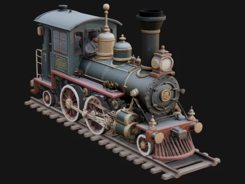 Steam Locomotive Model Design 9 - 3D Print Model 3D Принт Модель
