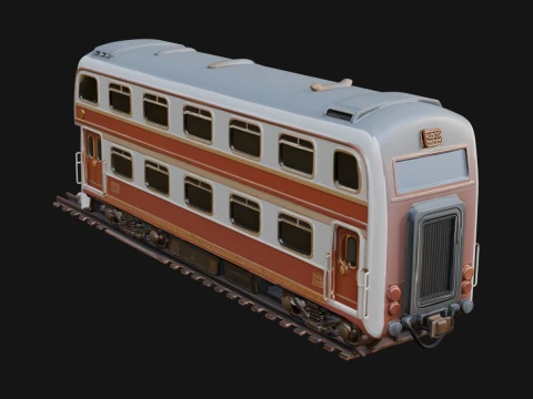 Passenger Train Car Model Design 8 - 3D Print Model Modelo de impresión 3D