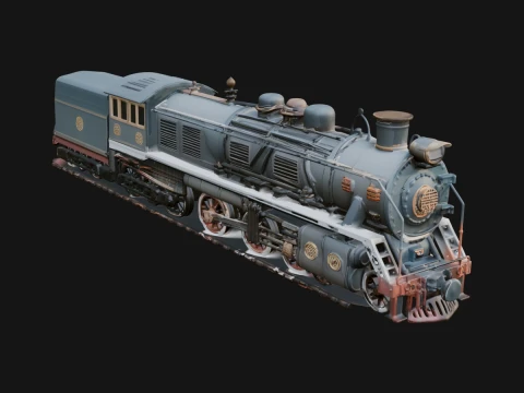 Steam Locomotive Model Design 10 - 3D Print Model 3D Принт Модель