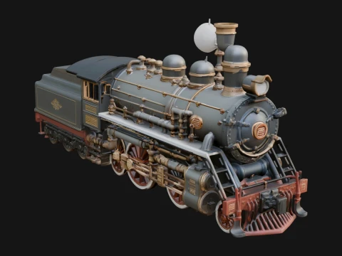 Steam Locomotive Model Design 11 - 3D Print Model 3D Принт Модель