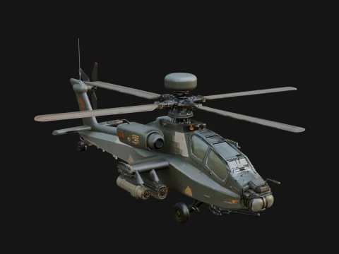 Attack Helicopter Model Design 8 - 3D Print Model 3Dプリントモデル